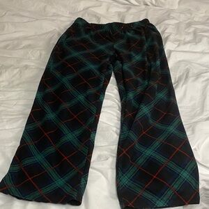 Plaid Wide-Leg Pajama Pants